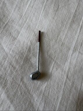 Miniature Metal Golf Club in Silver with Brown Grip